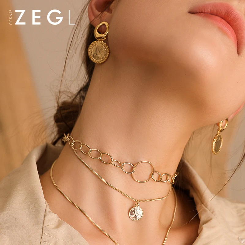 Женские винтажные серьги ZEGL в стиле барокко с металлическими ушками | Украшения и