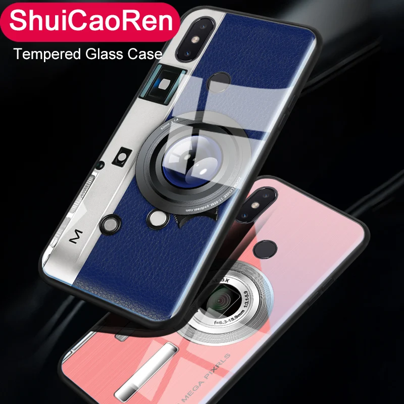 3D забавные Ретро чехлы для телефонов с камерой Xiaomi Mi 8 SE 8SE Mi8 задний стеклянный