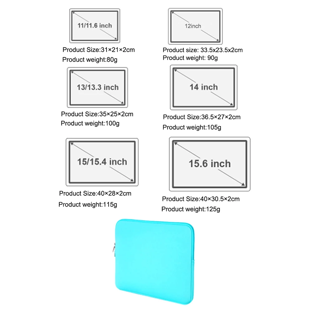 Чехол для ноутбука мягкий чехол на молнии MacBook Air Pro ультрабук планшета 12 5 13 14 15 6