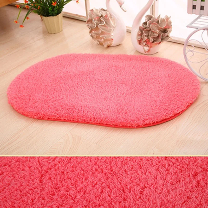 40*60cm Solid Oval Carpet For Bedroom Living room Kitchen Parlor Bathroom Rug Mat Floor Mats Home Decor Decoration | Дом и сад