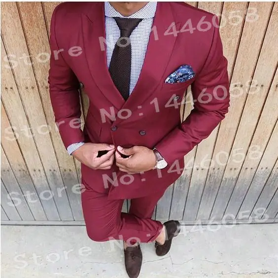 Приталенный мужской пиджак брюки Повседневный двубортный Мужской приталенный костюм Небесно-Голубой смокинг жених Блейзер Свадебный костюм Terno Masculino - Цвет: as picture