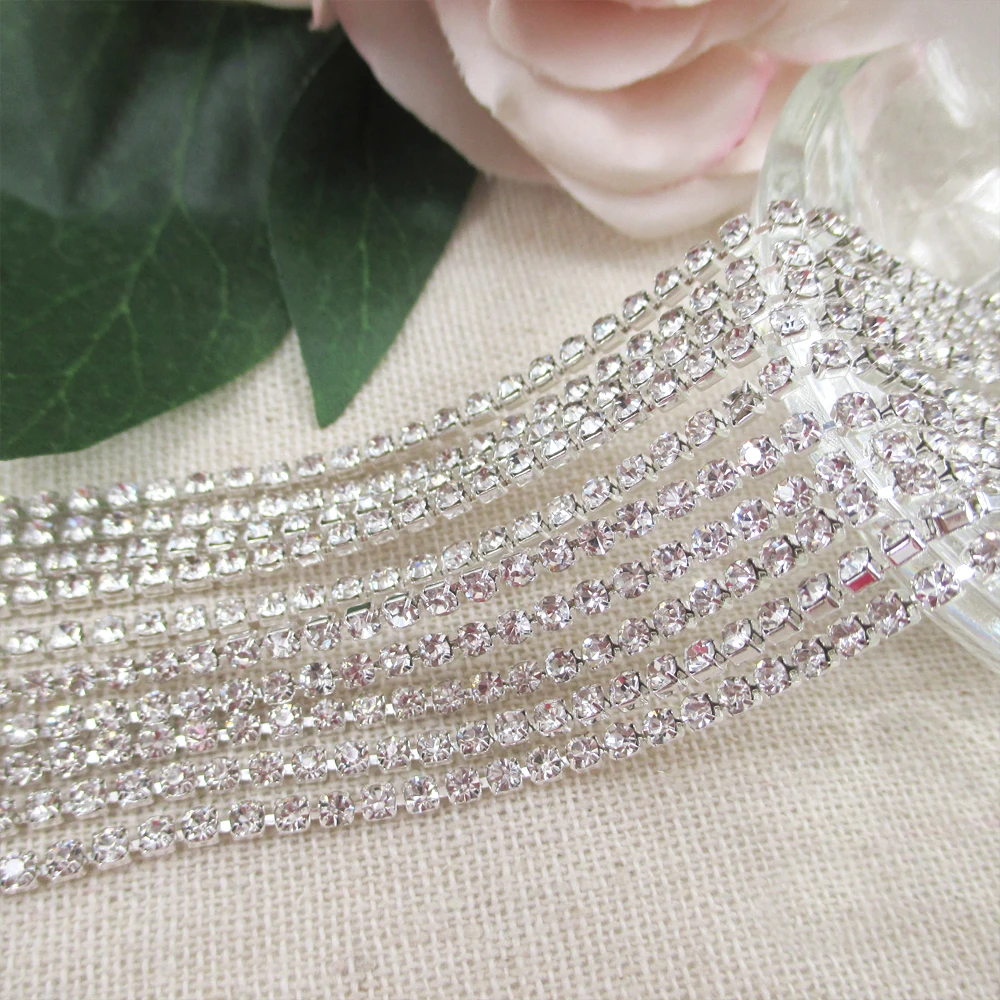 Размер бусин: 2 5 мм хрустальные металлические зажимы для шитья цепи чашек цепочек