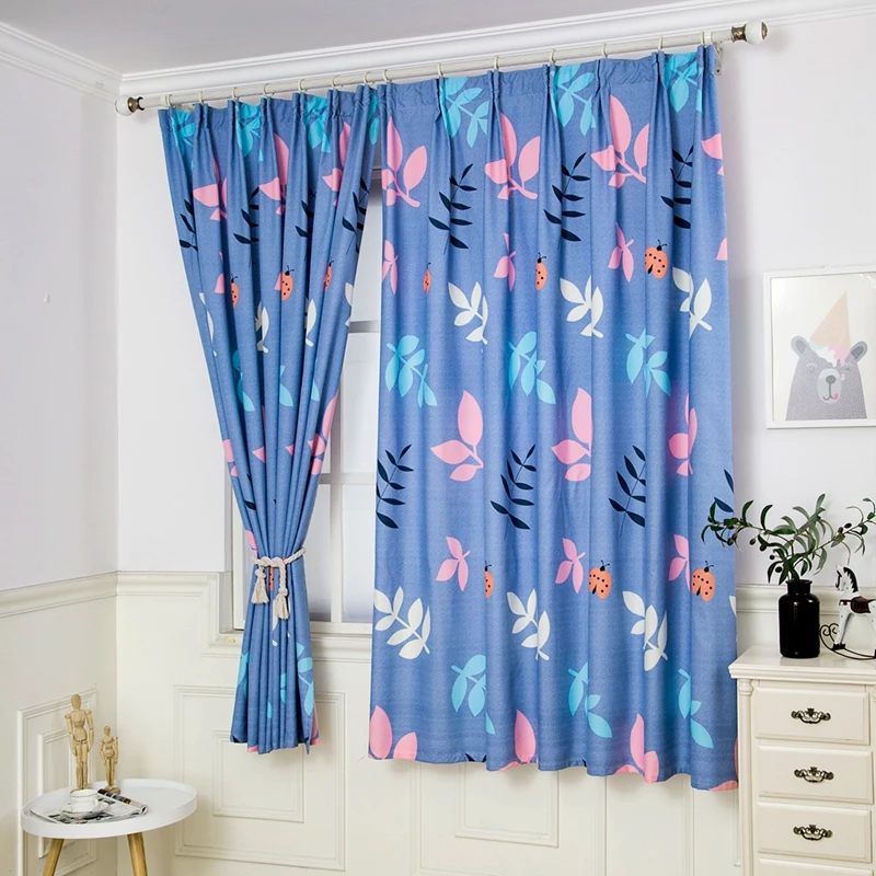 1 шт. простые затемненные шторы в скандинавском стиле синие детские тканевые