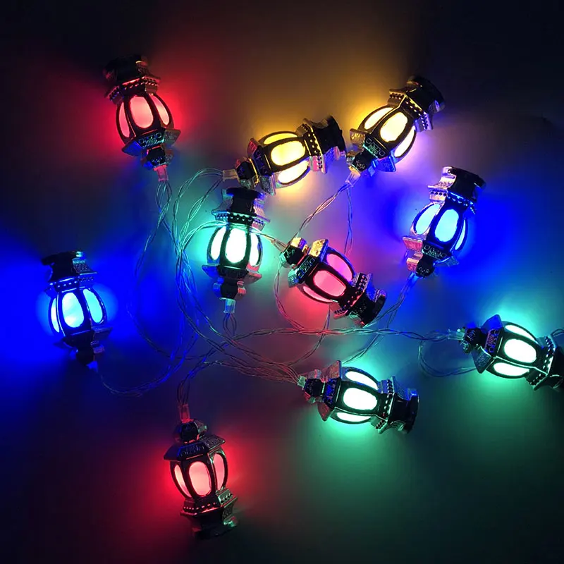 Рамадан украшения фонари светодиодные батарея Строка свет Винтаж Ретро Вода