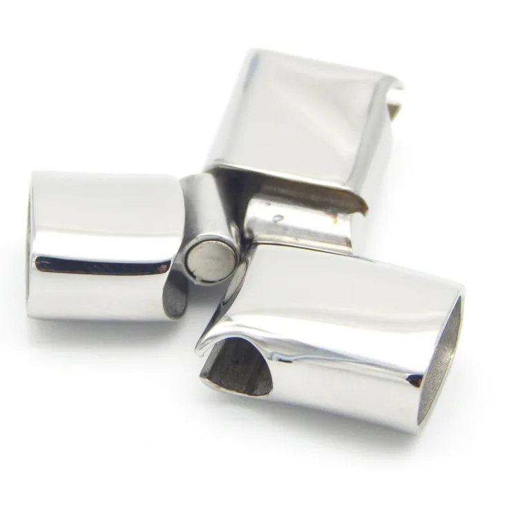12X6.3mm Hole Three Parts Built-up Rectangle Tube Stainless Steel Slide Lock Magnetic Clasps For DIY Leather Bracelets BXGC-134