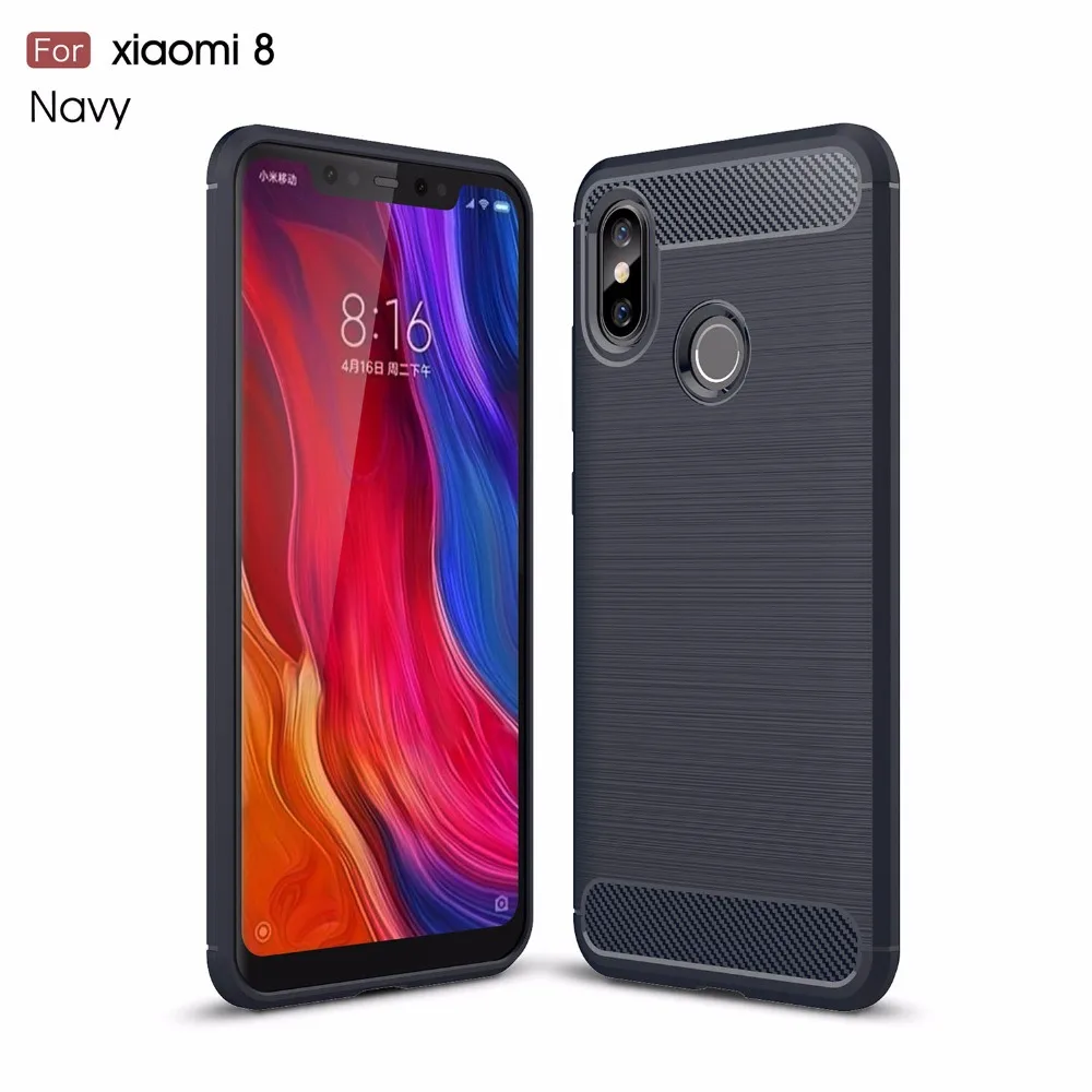 1 шт. телефон чехлы для Xiaomi8 углеродного волокна Мягкие TPU чехол Mi8 SE исследовать
