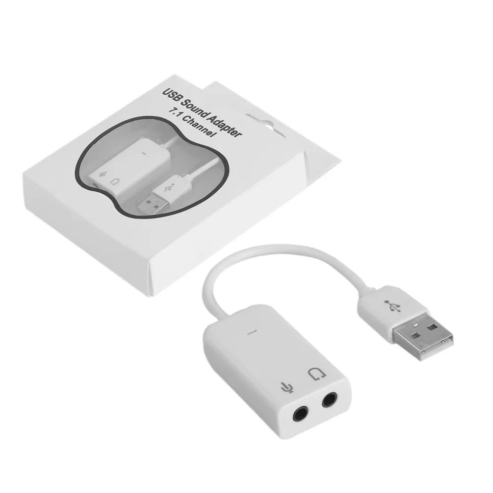 USB звуковая карта Профессиональный ноутбук USB 7,1 канальный внешний адаптер звуковой карты с самостоятельной внешней звуковой картой белый