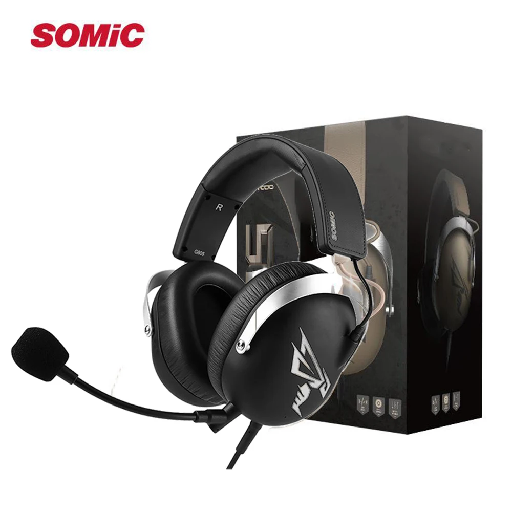 Игровая Гарнитура SOMIC G805 для PS4 7 1 Виртуальная Проводная стереогарнитура 3 5 мм с USB