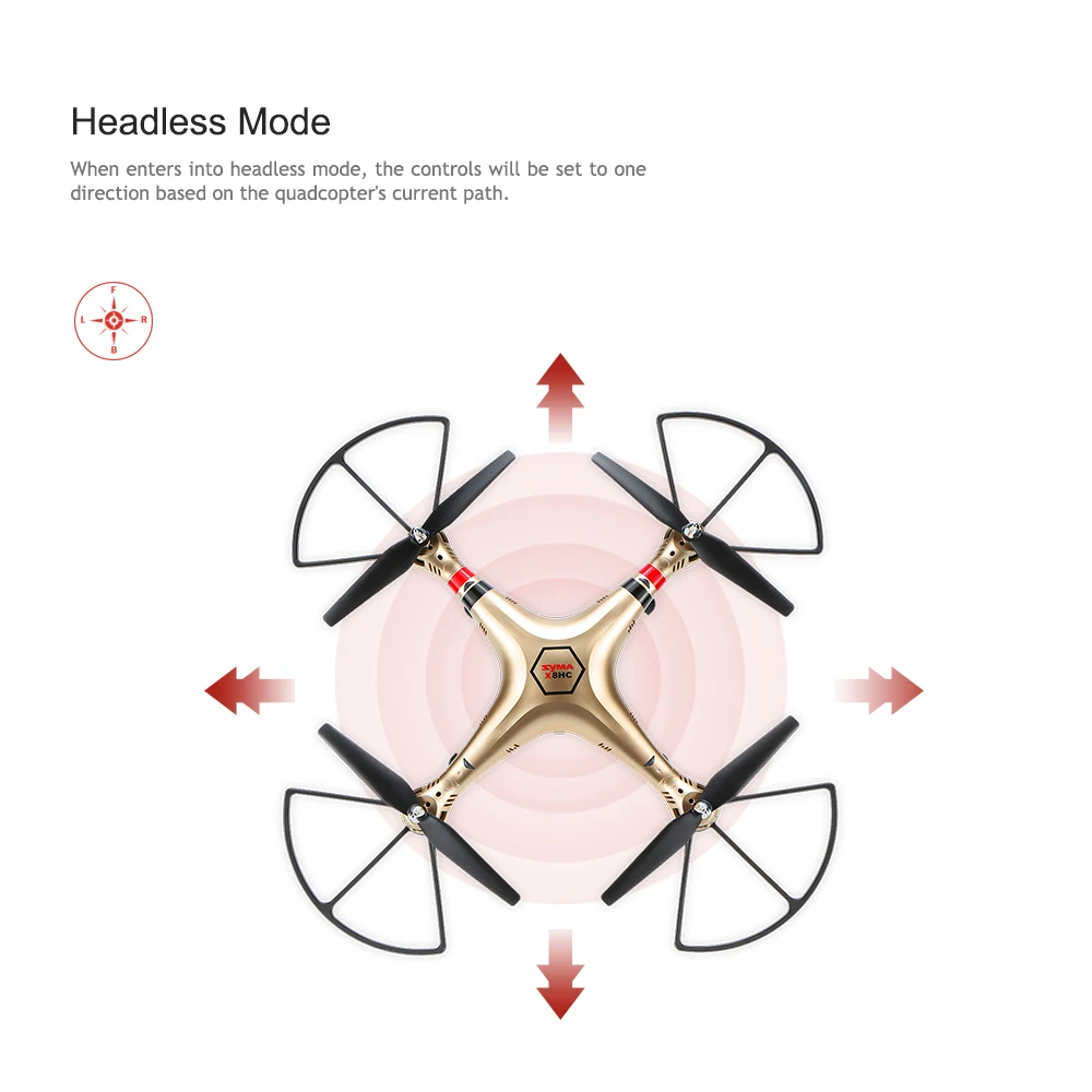 Оригинальный Квадрокоптер Syma X8HC профессиональный Дрон с камерой 2.0MP HD удержанием