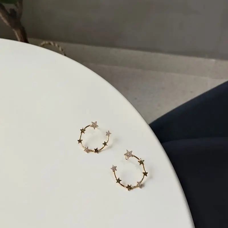 Silvology 925 серебро мечта звездное небо большие серьги золото Креативный дизайн модные серьги гвоздики для женщин новые ювелирные изделия