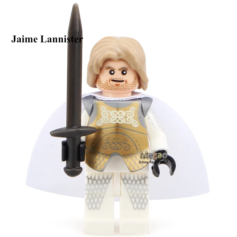 Игра престолов Одиночная Khai Drago daeneris белый ходунки Jaime Льда и Огня строительные блоки модель игрушки UO - Цвет: Серебристый