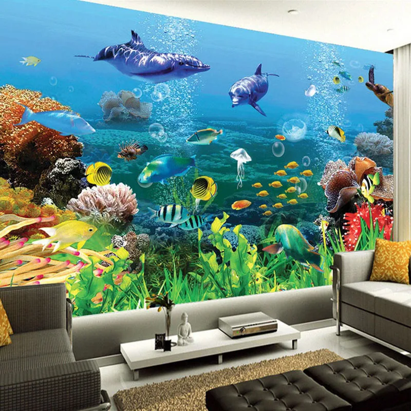 Заказ росписи обои для стен подводный мир детская Спальня Гостиная обоями