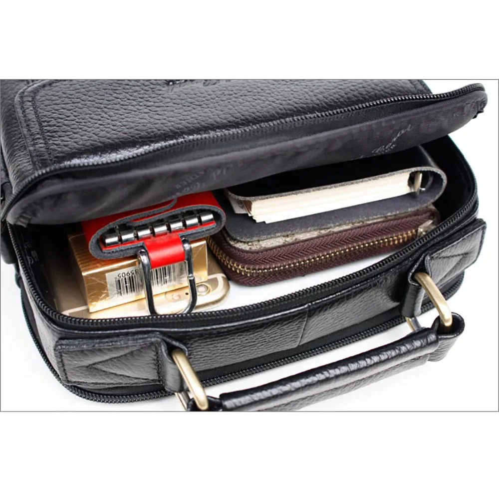 

Genuine Leather Cowhide Cross Body Shoulder Bag Men Briefcase Vintage Designer Brand Famous Trend Messenger Bags Tote Handbag