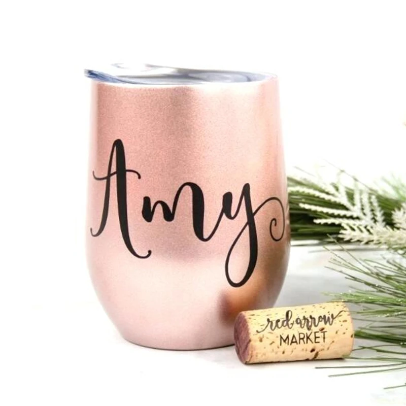 20 шт. персонализированный винный стакан изолированная розовая золотая винная