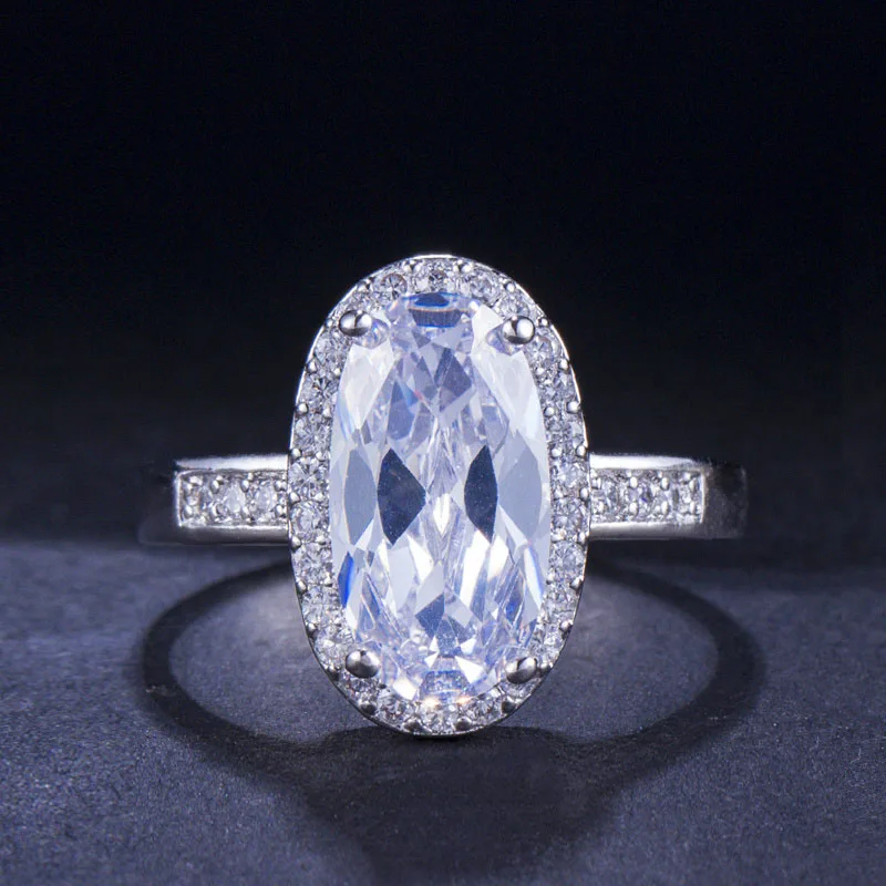 white CWWZircons сверкающий огненный кубический цирконий камень Обручальное кольцо элегантный красный кристалл большой CZ палец кольца для женщин ювелирные изделия R066 - Цвет основного камня: white