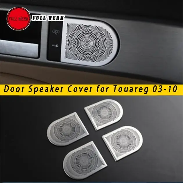 Small Door Speaker C Крышка дверного динамика из нержавеющей стали, столб, твиттер, крышка динамика, наклейка, протектор, украшение для Touareg 03-10, Стайлинг автомобиля, Acces - Название цвета: Small Door Speaker C