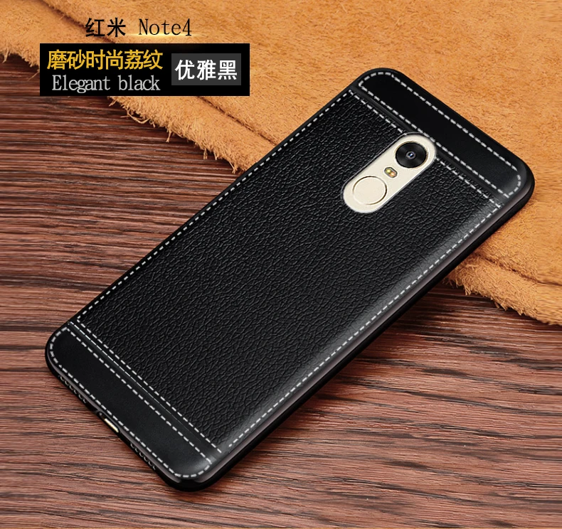 Личи зерна узор кожаное силиконовый чехол на Xiaomi redmi note 4 чехлы классический личи матовая Мягкие ТПУ силикон случаи ксяоми редми note 4x чехол случае Обложка ксаоми ксиоми сяоми редми ноте/ноут 4 бампер case