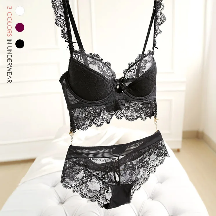 Комплект женского нижнего белья из бюстгальтера пуш ап и трусиков|underwear male|underwear