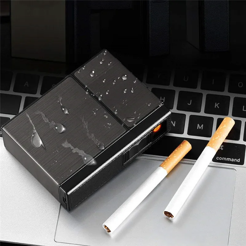 Usb Cigarette Case Electric Lighter Cigar Cover Windproof Rechargeable Flameless Box Plasma Gadget | Дом и сад