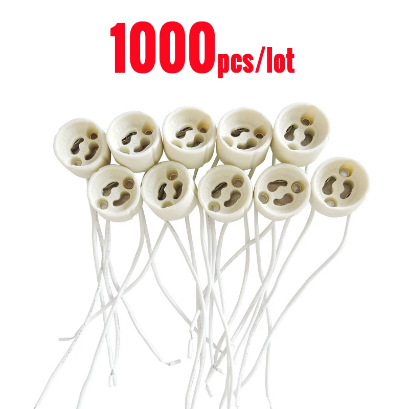 Pottery and Porcelain gu10 base lamp bulb holder with fittings 100mm wire led gu 10 test adapter | Лампы и освещение