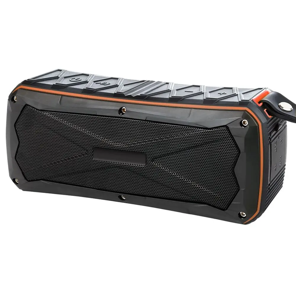 Orange with FM Беспроводной Bluetooth динамик 18650 Внешний аккумулятор уличный динамик для занятий спортом Поддержка USB диск Aux TF карта сабвуфер супер бас динамик - Цвет: Orange with FM