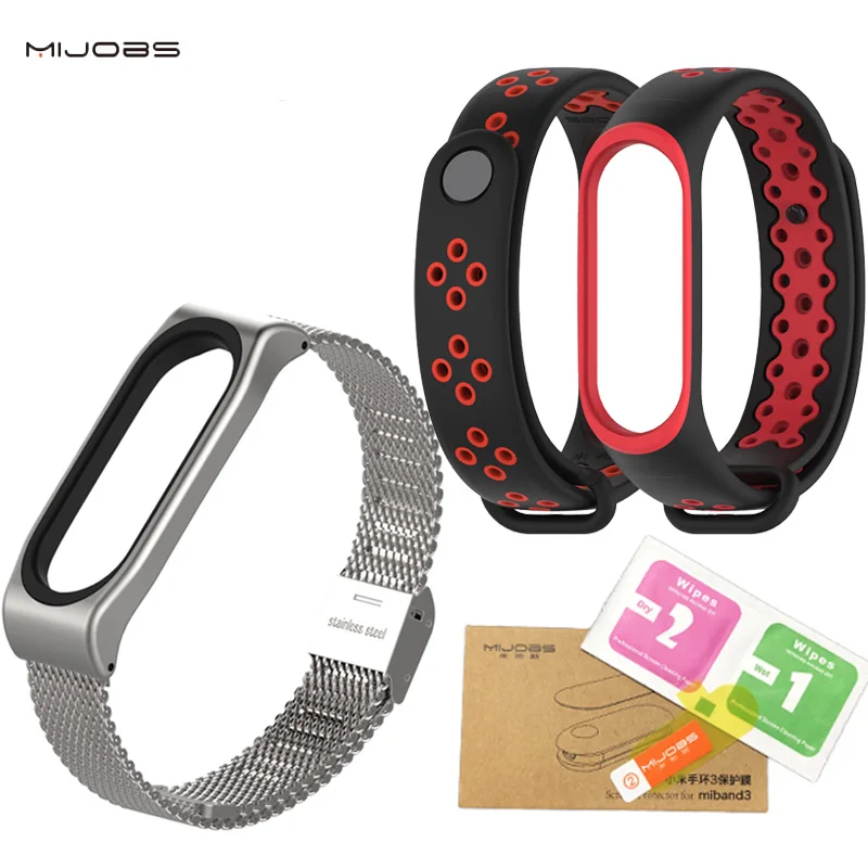silver Add Strap Xiaomi mi Band 3 NFC металлический ремешок Безвинтовые браслеты из нержавеющей стали Сменные аксессуары для mi Band 3 ремешок стальной браслет - Цвет: silver Add Strap