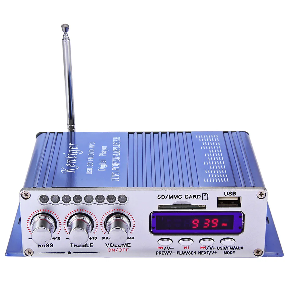 Hi Fi Цифровой Авто аудио стерео усилитель мощности радио MP3 динамик светодио дный