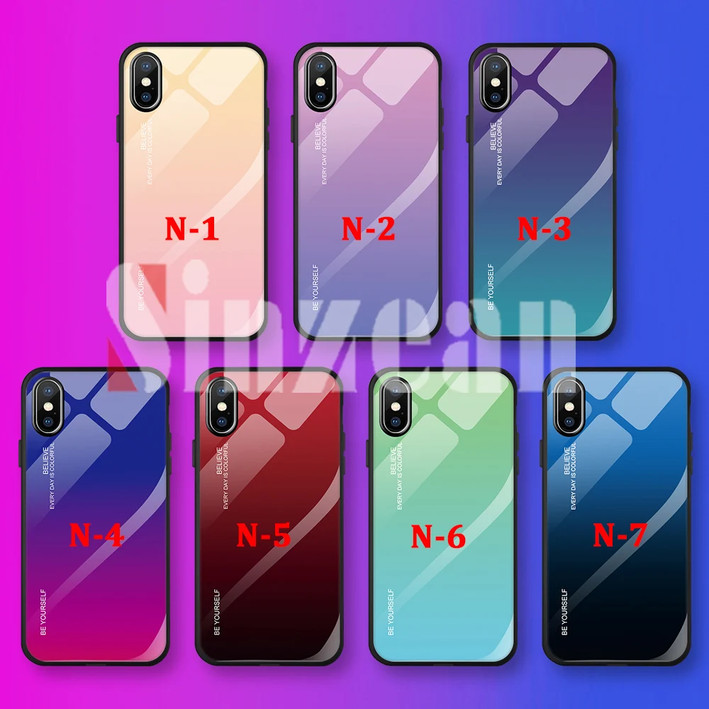 Чехол стеклянный градиентный для IPHONE 12 mini/11 pro max/XS MAX/XR/XS 7/8 Plus/12pro 50 шт.|Бамперы| |
