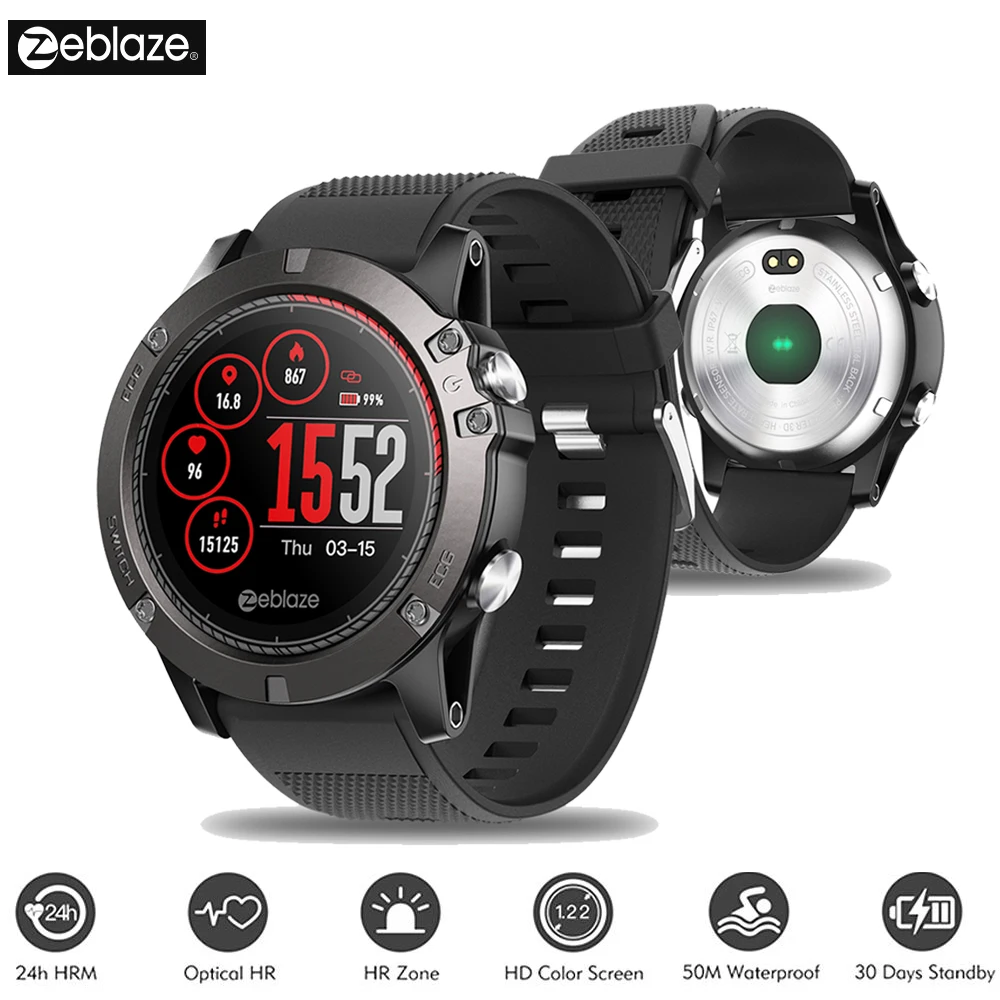 Zeblaze VIBE 3 ЭКГ мгновенный ЭКГ по требованию цветной дисплей пульсометр мульти спортивные режимы фитнес-трекер IP67 водонепроницаемые Смарт-часы