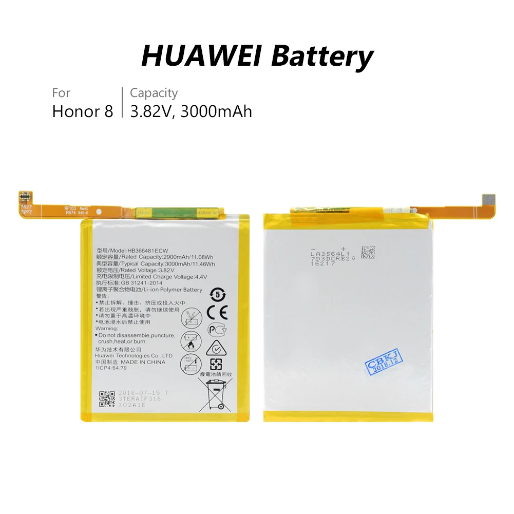 Литиевая батарея HB366481ECW для huawei P9 P9 Lite G9 Lite Honor 5C Honor 8 Li-Po сменная батарея для телефона