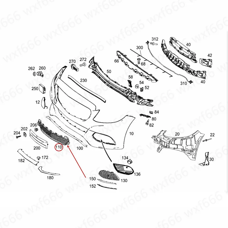 

Car Front bar network Front bumper ventilation net W205mer ced es-be nz2014-2015 Front net Front bumper decorative mesh grille