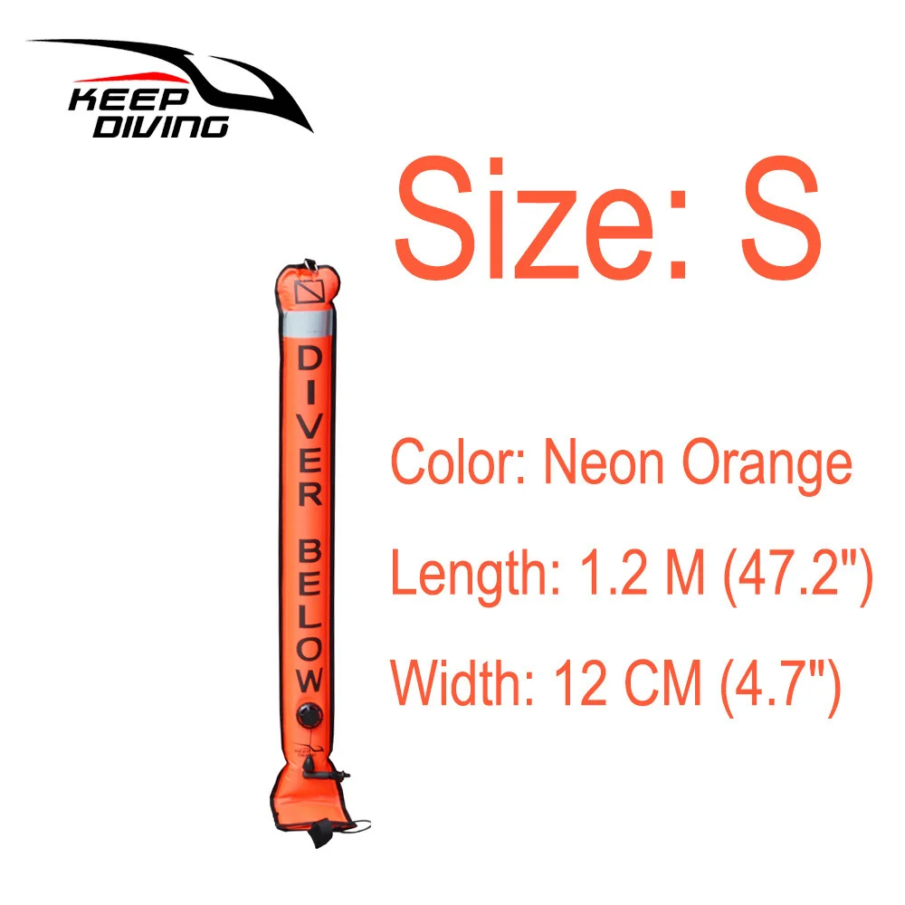 1.2M Orange Keep Diving 1,2 м/1,5 м/1,8 м профессиональный высококачественный надувной спасательный сигнал для подводного плавания, сигнальная поверхность буя(smb) трубка - Цвет: 1.2M Orange