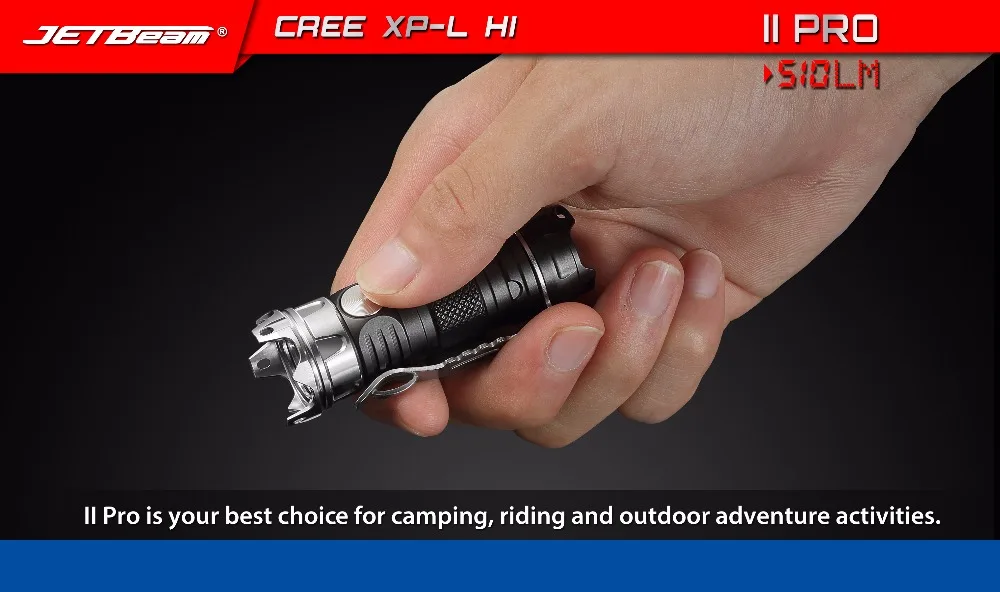 Мини-фонарик JETBeam II PRO II-PRO, CREE XP-L, HI светодиодный, 510 люмен, портативный фонарик маленького размера, используется батарея 1*16340