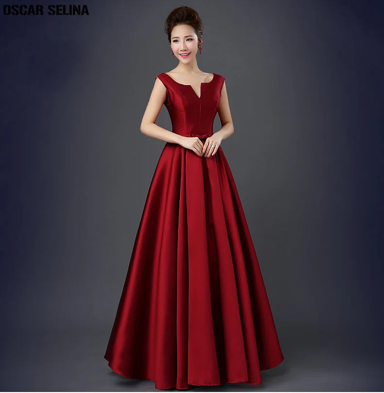 OSCAR SELINA vestido boda mujer invitada хит продаж сексуальное атласное платье с v образным