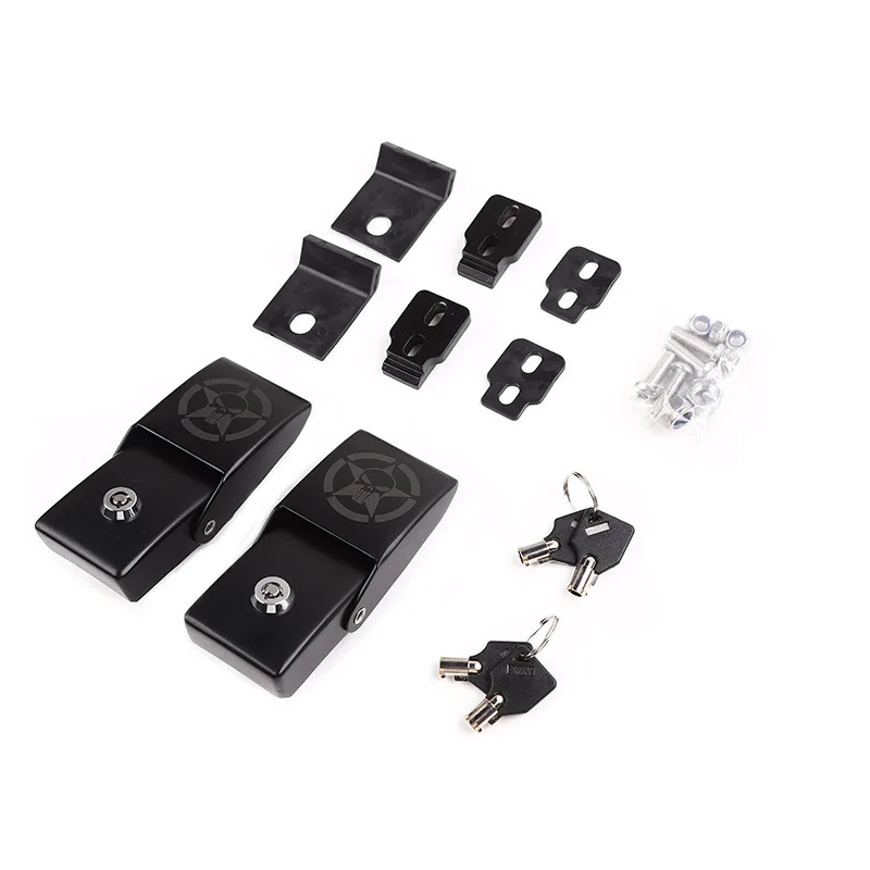 Black B SHINEKA Автомобильный Замок двигателя крышка для Jeep Wrangler JL+ Автомобильный Замок капот защелка с ключом набор для Jeep Wrangler JL аксессуары - Цвет: Black B