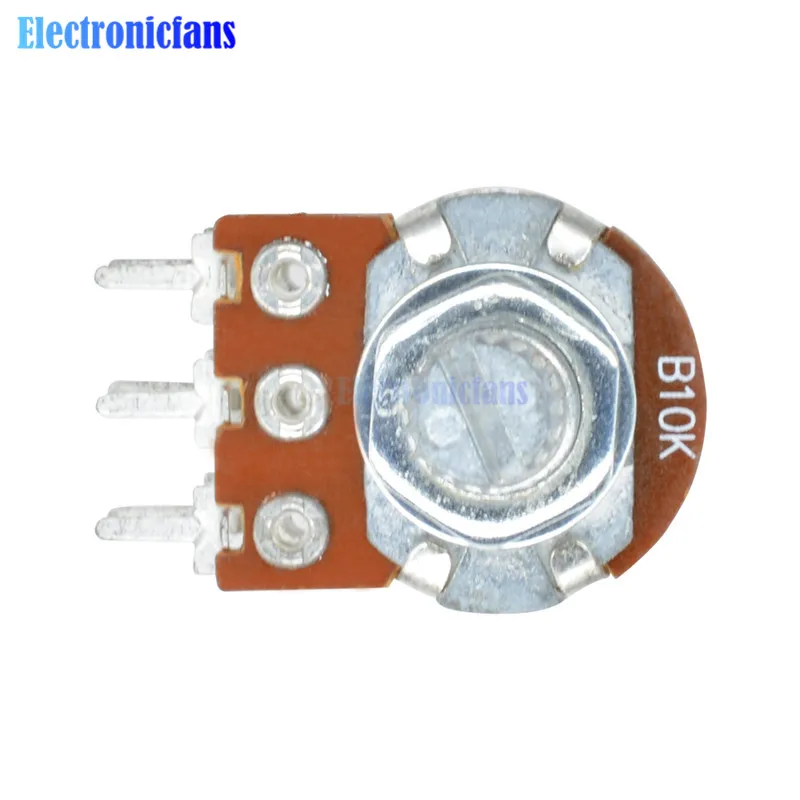 5Pcs/Lot B10K 10K Ohm Potentiometer 6 Pins Split Shaft Rotary Linear Stereo Dual Taper Potentiometers | Электронные компоненты