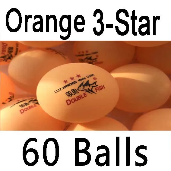 3 star orange 60x Double Fish 1star 2star 3star 40mm training Table Tennis Balls - Цвет: 3 star orange