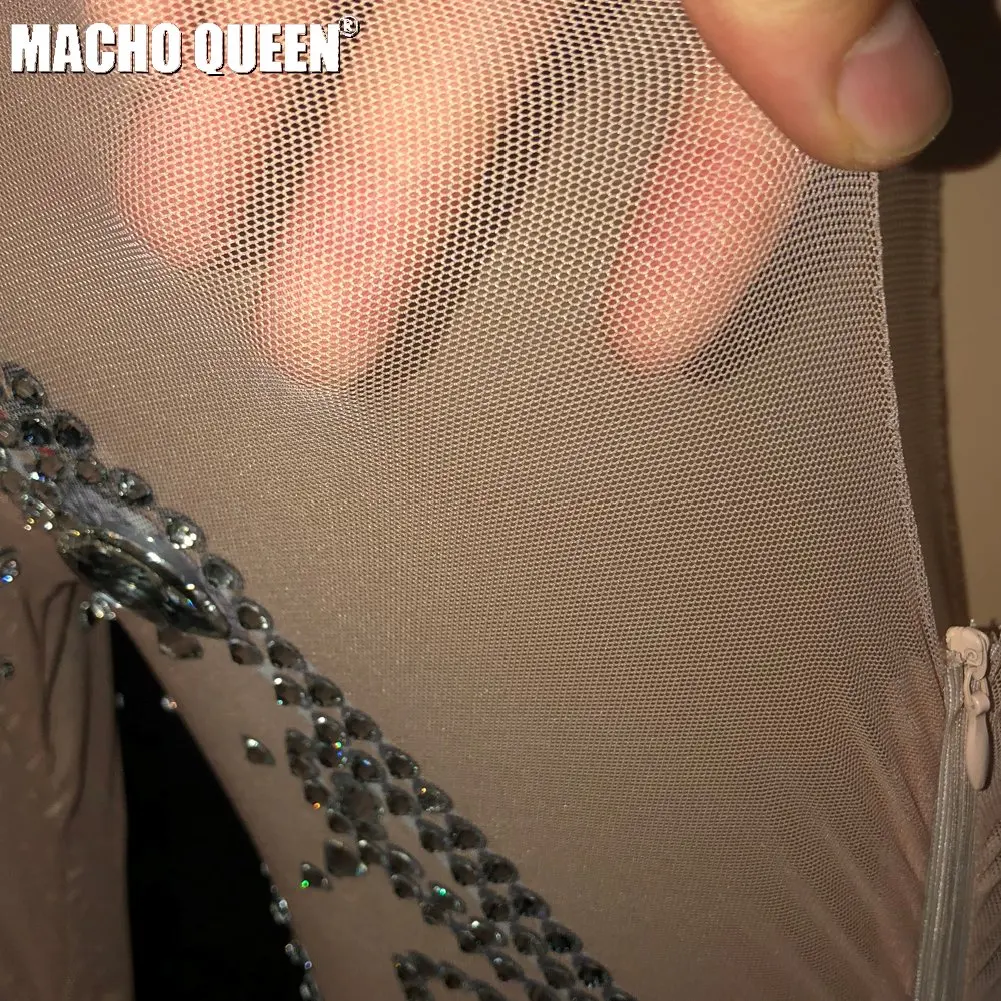 Drag queen костюмы сексуальные прозрачные боди со стразами кристалл комбинезон красный ковер для подиума представление вечерние одежда знаменитости