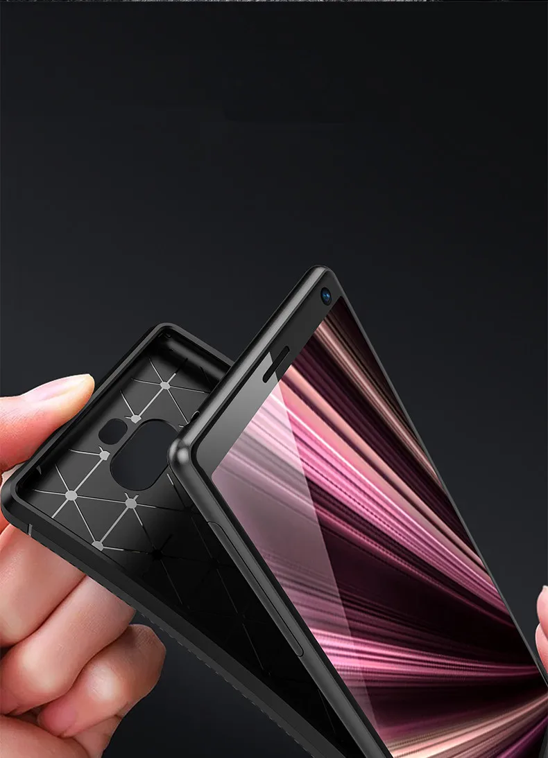 For Sony Xperia AX3 Case Carbon Fiber Drop-proof Soft TPU Ultra Fundas Capa | Мобильные телефоны и аксессуары