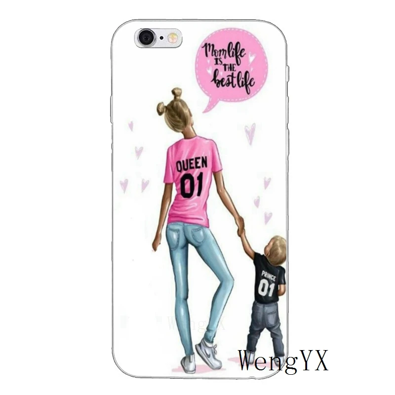 Силиконовый чехол для телефона Super Mom baby girl boy для iPhone XR X XS Max 8 7 6s 6 plus SE 5s 5c 5 iPod Touch - Цвет: Baby-Girl-boy-A-01
