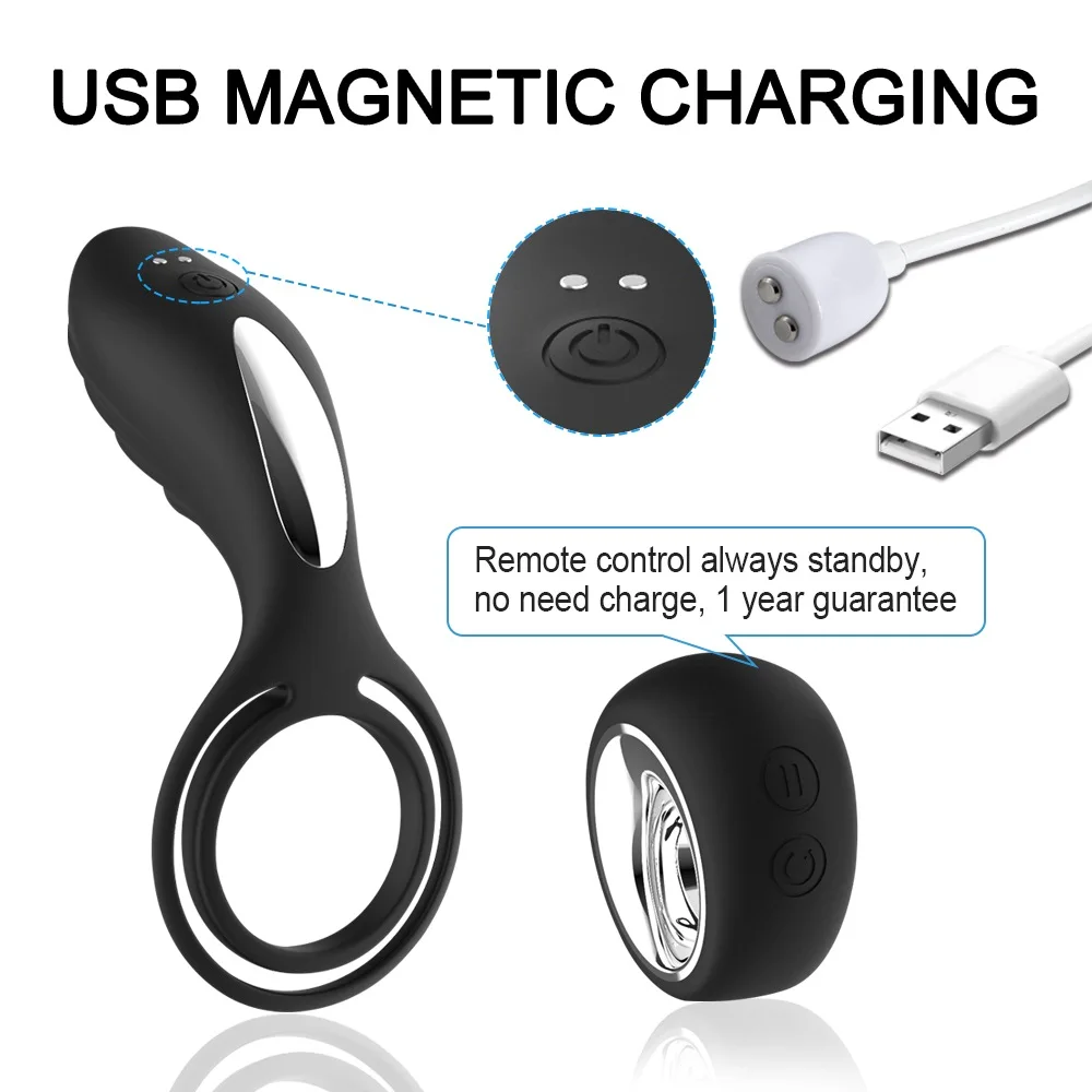 Вибрационное кольцо на член секс-игрушки для пар вибратор USB зарядка Cockring