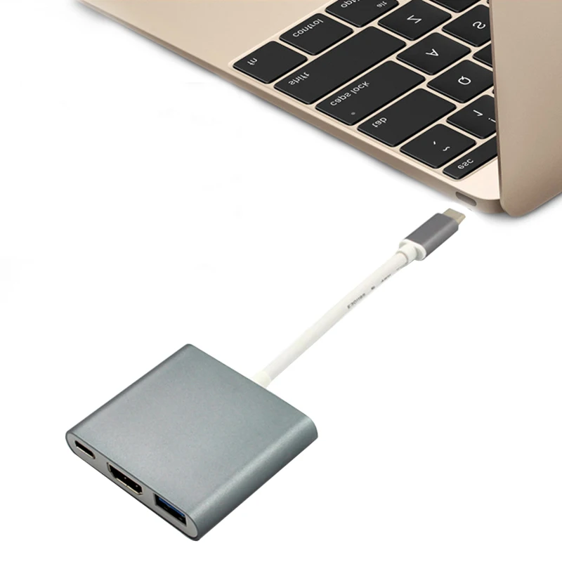 Новый Тип C USB 3 1 к USB-C 4K HDMI 0 адаптер в концентратор для Apple Macbook | Электроника