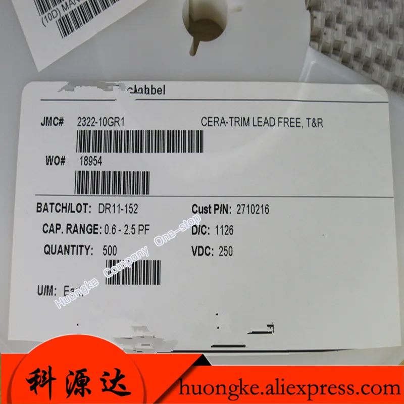 

5pcs/lot 2322-10GR1 0.6-2.5PF 250VDC