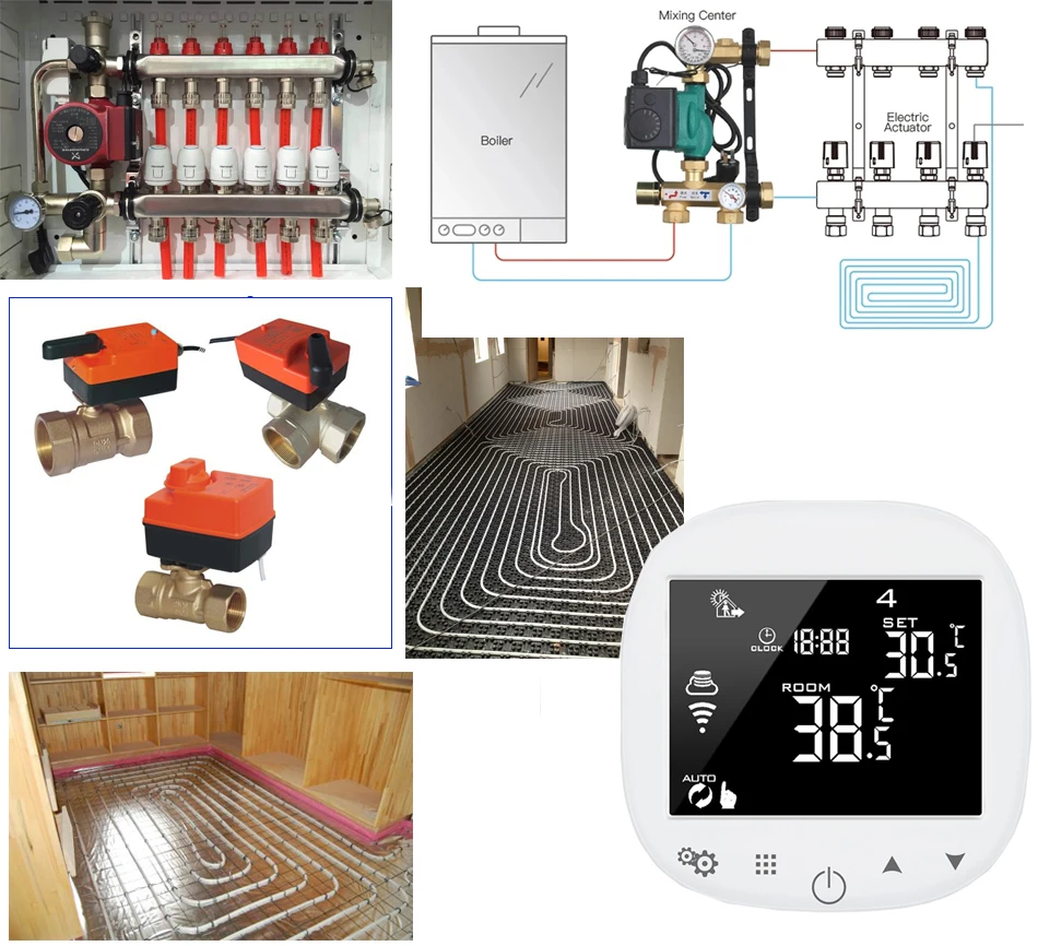 Умный контроллер температуры HVAC цифровой Wi Fi котел с контролем нагрева комнатный