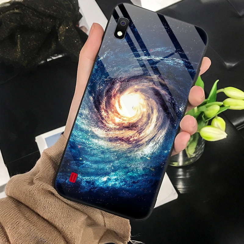 Для samsung A10 чехол закаленное стекло твердая задняя крышка для samsung Galaxy A10 A 10 A10S A 10S чехлы для телефонов силикон бампер Coque