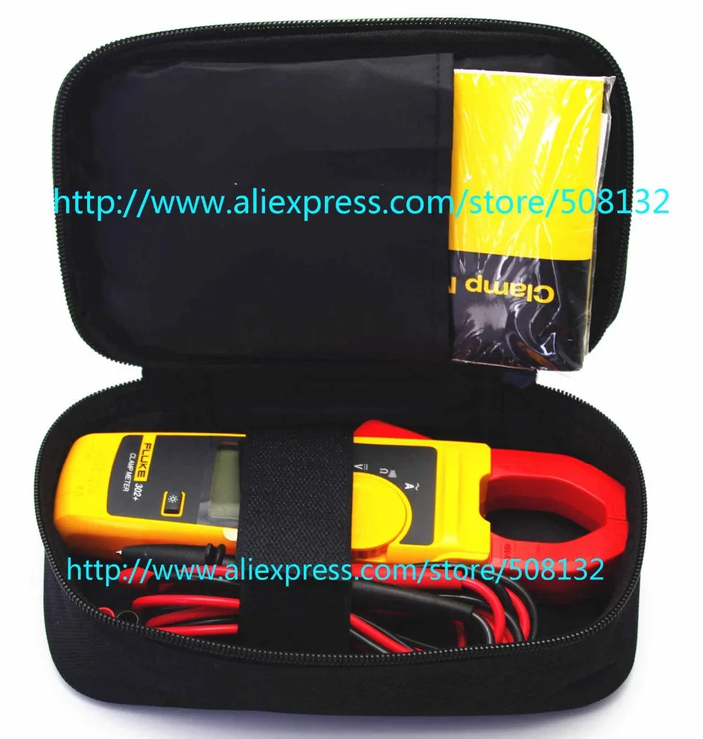 FLUKE 302 + с coft чехол KCH17 Ручной цифровой клещи мультиметр тестер|fluke 302|clamp meter multimeterclamp
