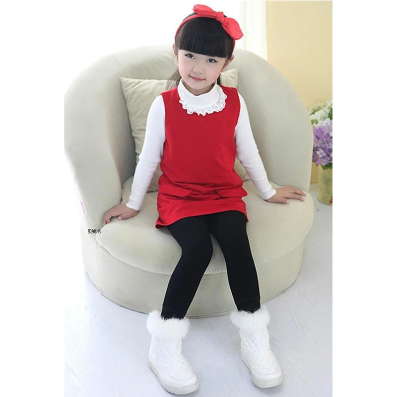 Штаны с флисом детские зимние штаны леггинсы для девочек теплые подростков