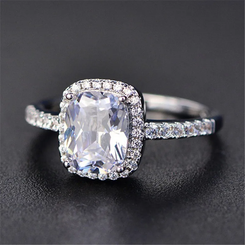 3.0Ct Новая мода кольцо из стерлингового серебра 925 натуральный кристалл Роскошные ювелирные изделия брендовые Свадебные помолвки для женщин подарок jz043
