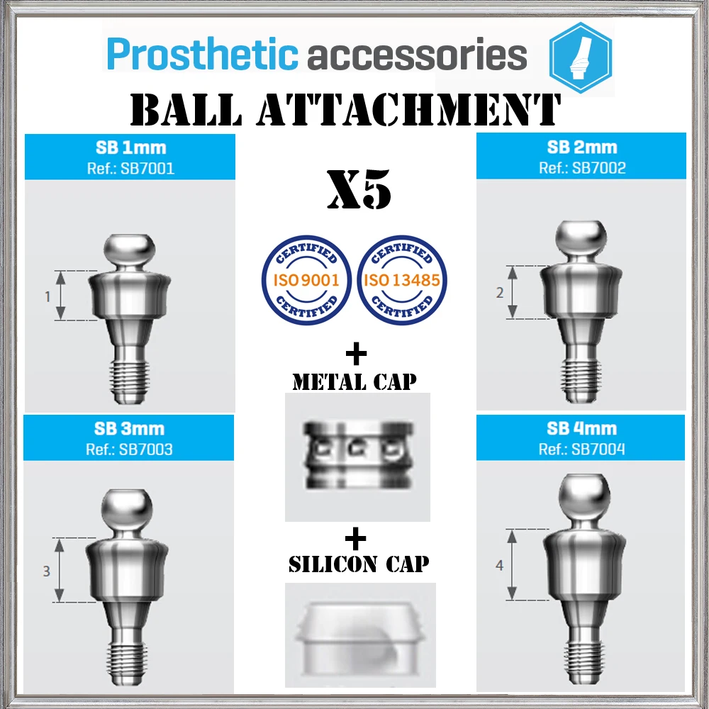 5 титановый шаровой Набор насадок для внутренних зубных имплантатов с