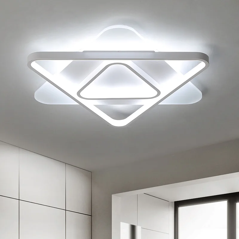 White Finish Modern Led Ceiling Lights For Living Room Master Bedroom Home Deco Lamp Fixtures | Лампы и освещение